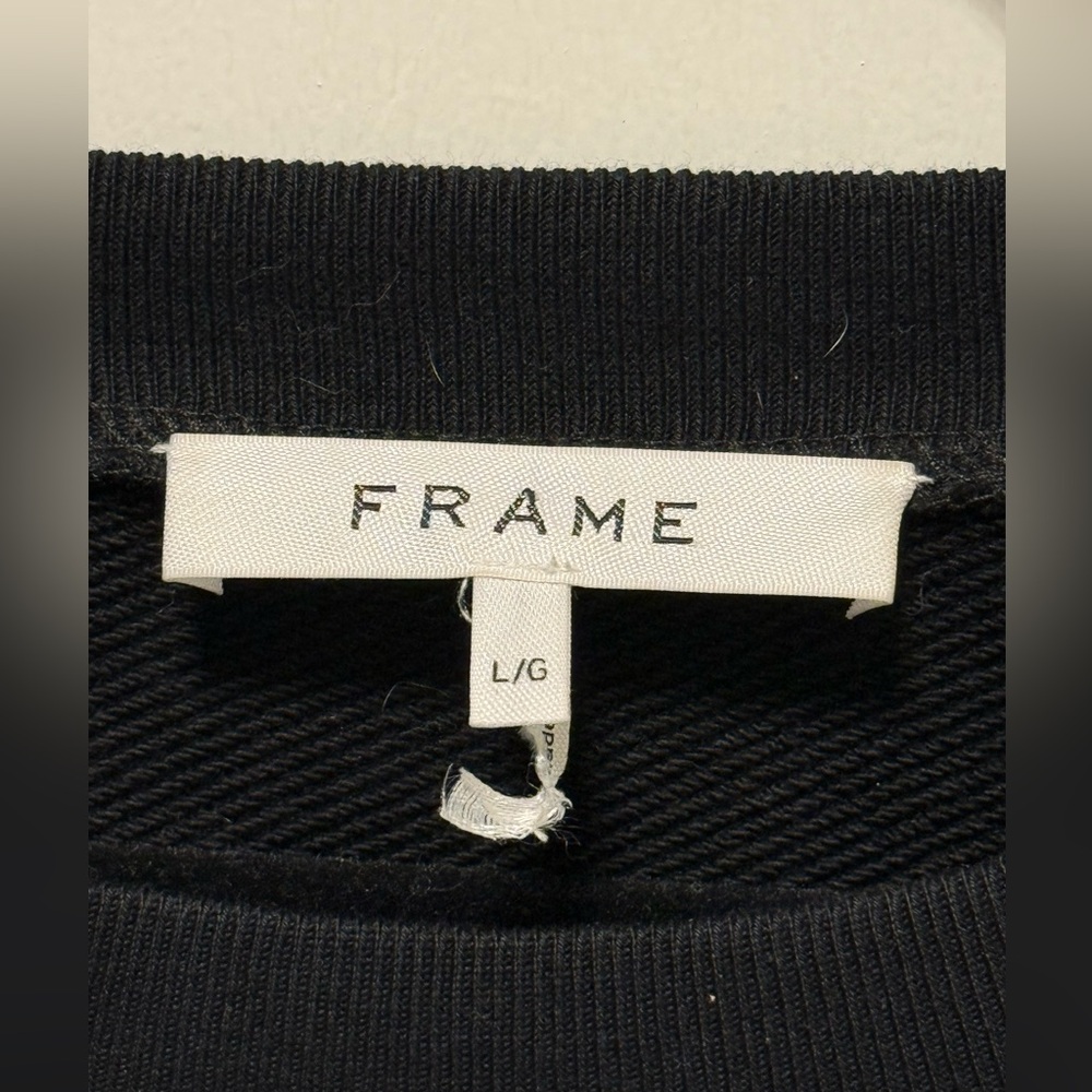 Frame Black Short Sleeve Sweatshirt Size Large - Picture 2 of 5